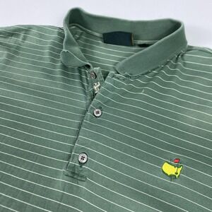 Men's Green Striped Polo Shirt